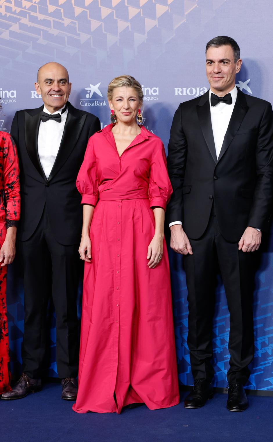 Spanish President Pedro Sanchez with Yolanda Ramos , Maria Jesus Montero at photocall for the 37th annual Goya Film Awards in Sevilla on Saturday 11 February, 2023.