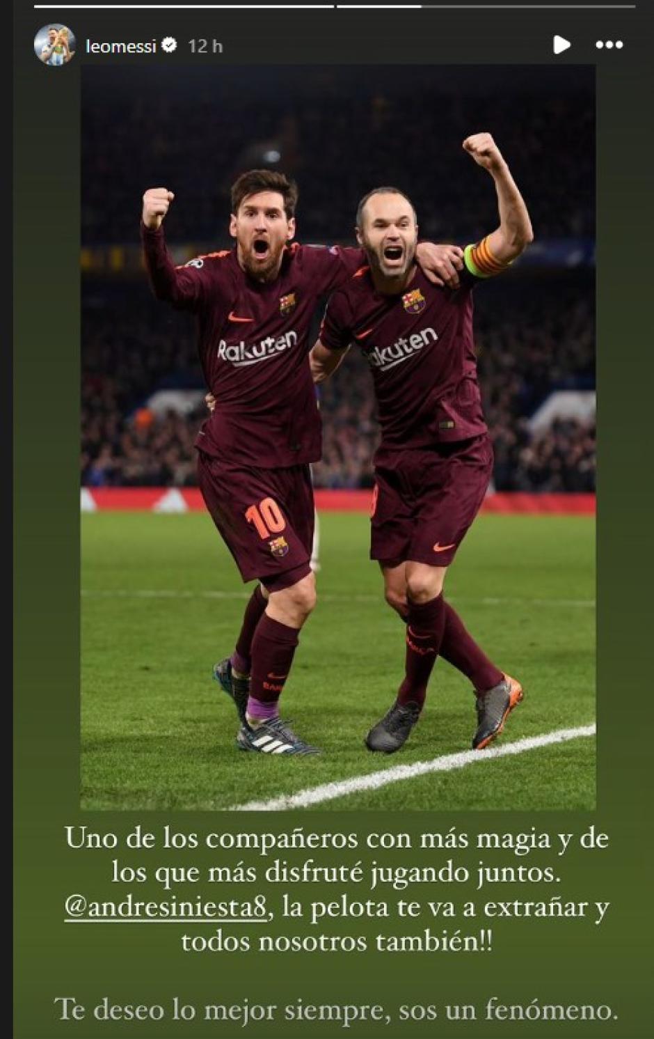 Mensaje de Leo Messi en sus stories de Instagram