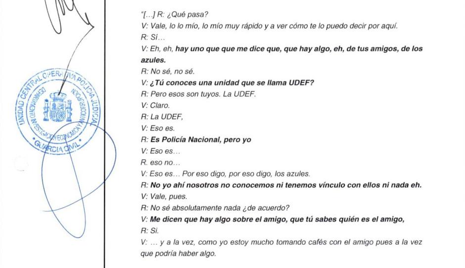 Extracto de la conversación mantenida entre Aldama y el comandante Rubén