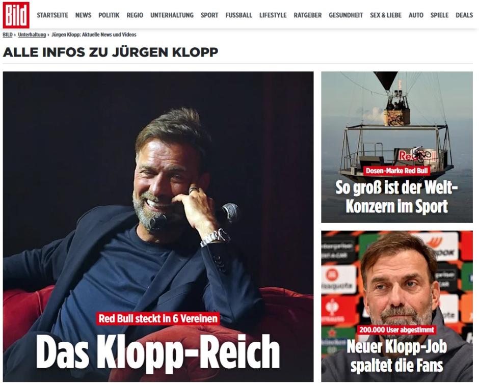 El diario Bild ha sido menos crítico con el técnico, llevando en su noticia principal ''el imperio de Klopp'', al mismo tiempo que menciona la ''división'' que existe entre los seguidores del alemán