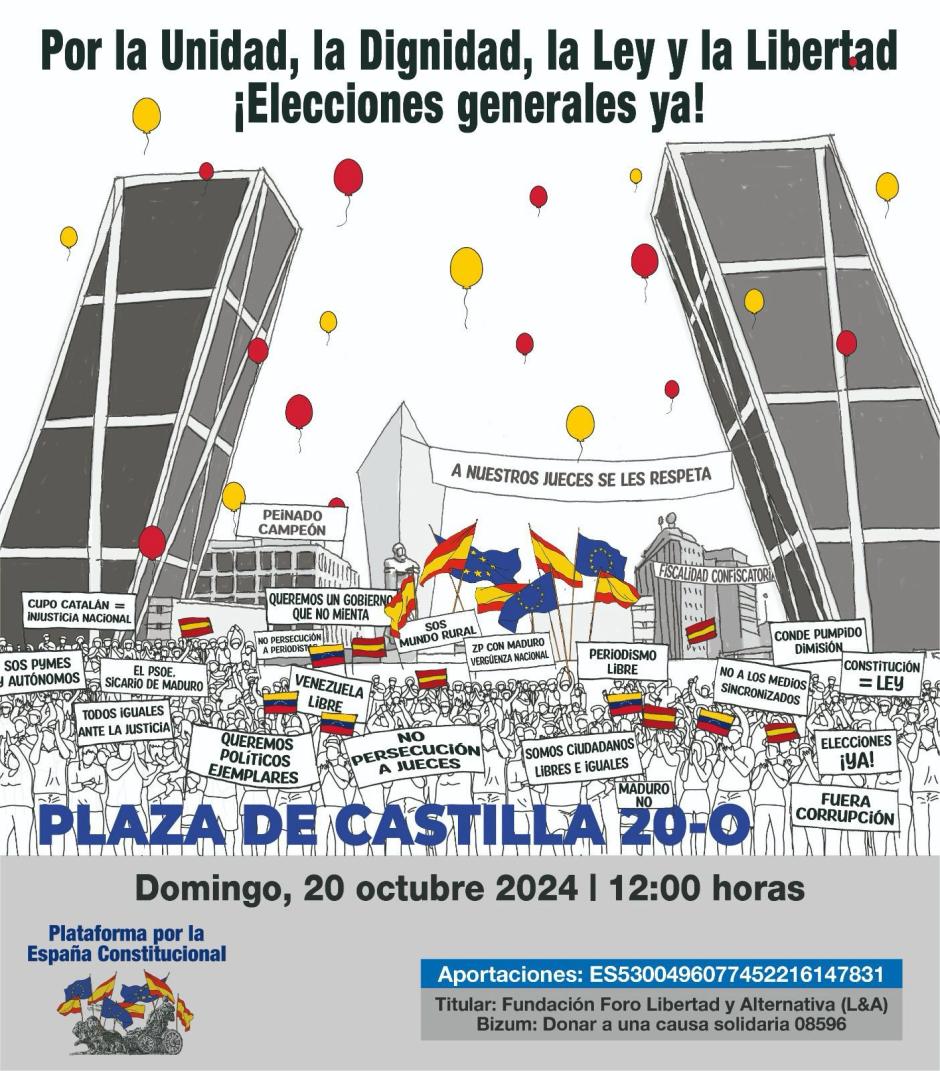 Cartel de la manifestación del 20 de octubre