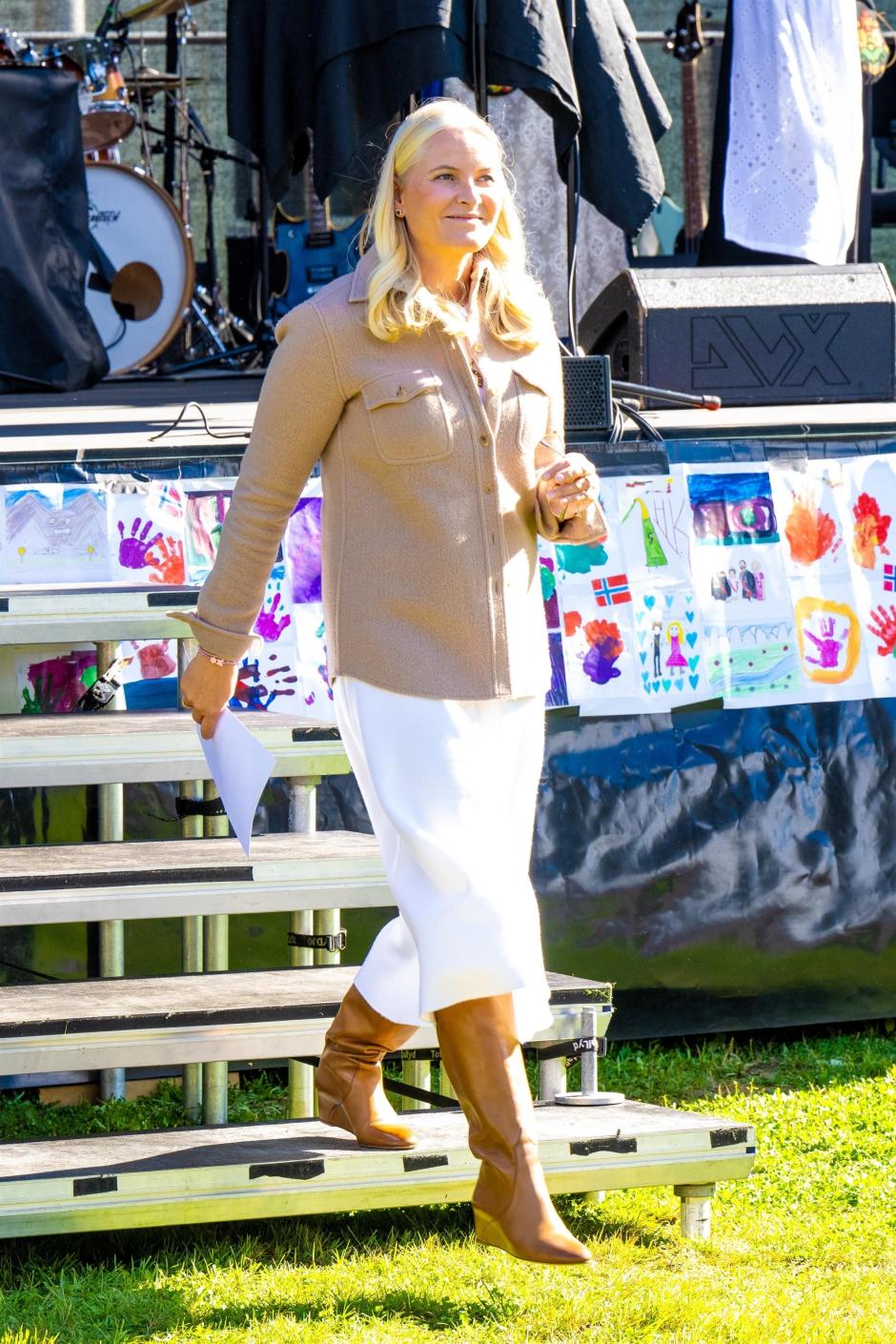 Crown Princess Mette Marit during a visit on the second day of their three day visit to Sor-Trondelag region in Norway.