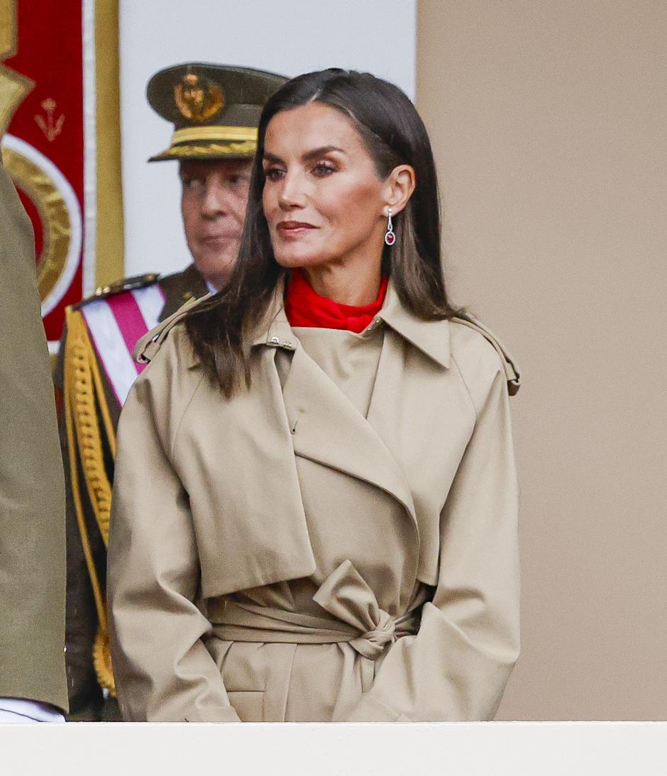 Spanish Queen Letizia attending a military parade during the known as Dia de la Hispanidad, Spain's National Day, in Madrid, on Saturday 12, October 2024.