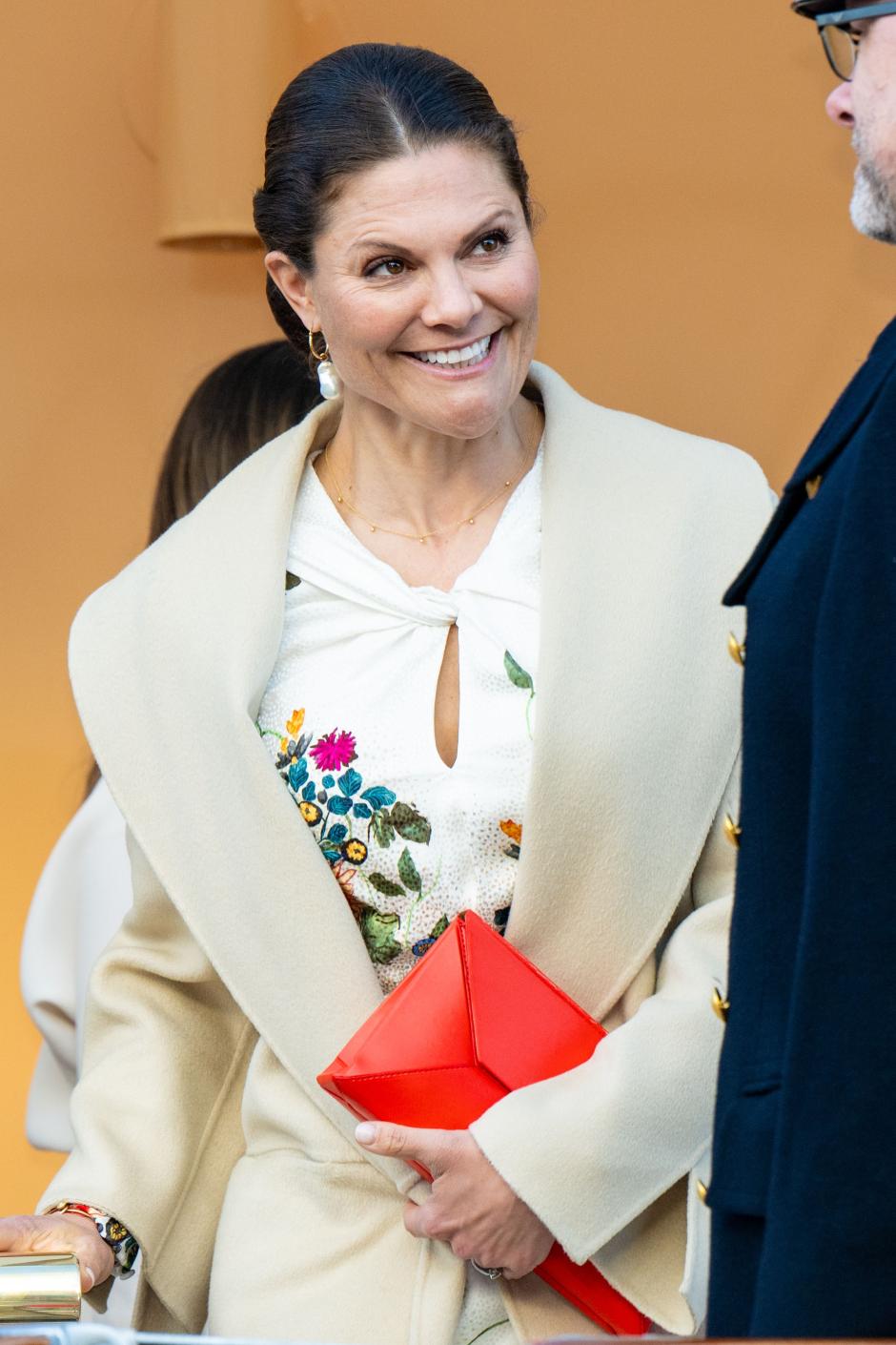 Crown Princess Victoria attending the reception at Danneborgenin Stockholm . 7 May 2024