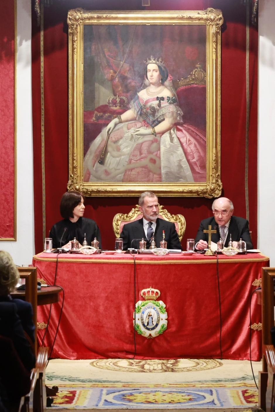 Don Felipe, durante la apertura del curso de las academias