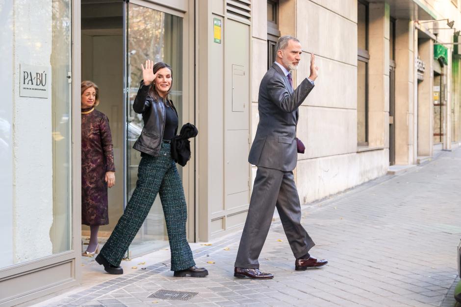 Spanish King Felipe VI and Queen Letizia during the birthday of Infanta Elena at " Pabu " restaurant in Madrid on Wednesday December 20, 2023.