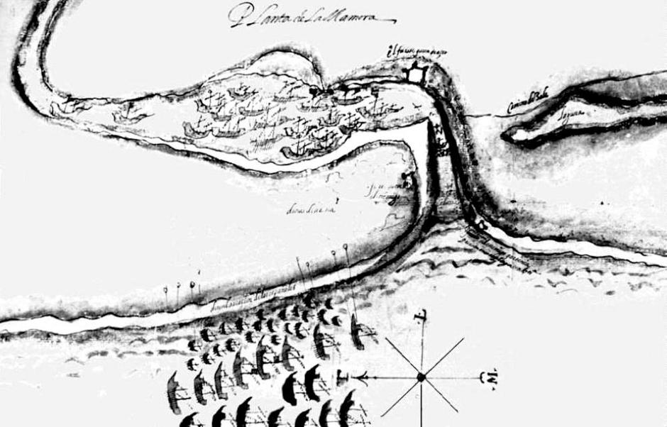 Plano de La Mamora en 1621 con el fuerte de La Mamora