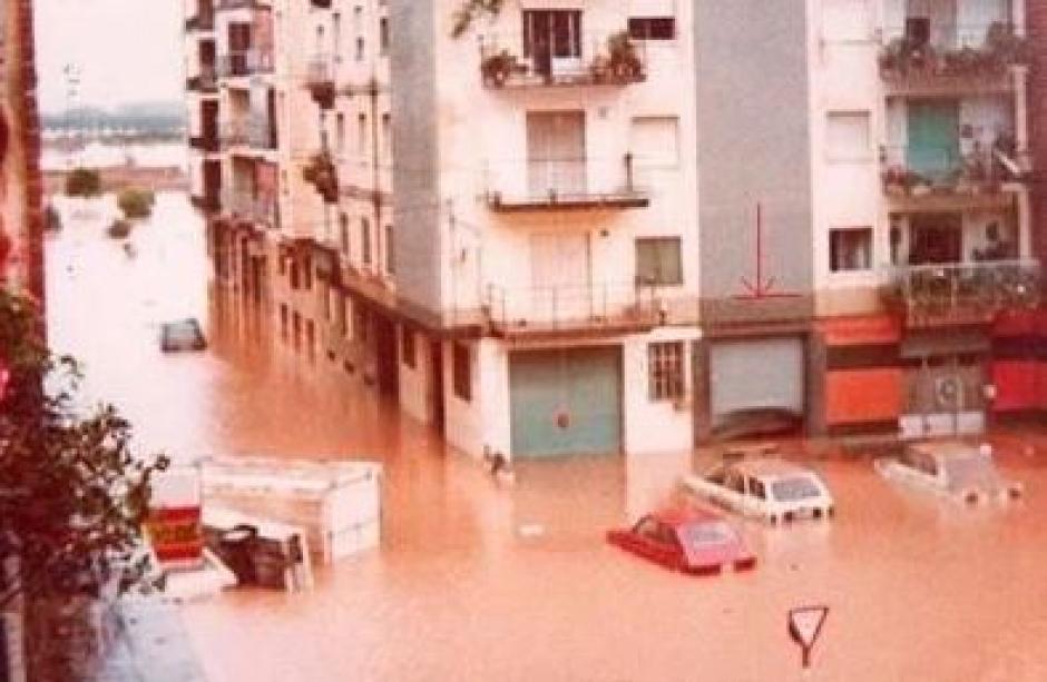 Imagen de las inundaciones en la provincia de Valencia tras la riada de 1982