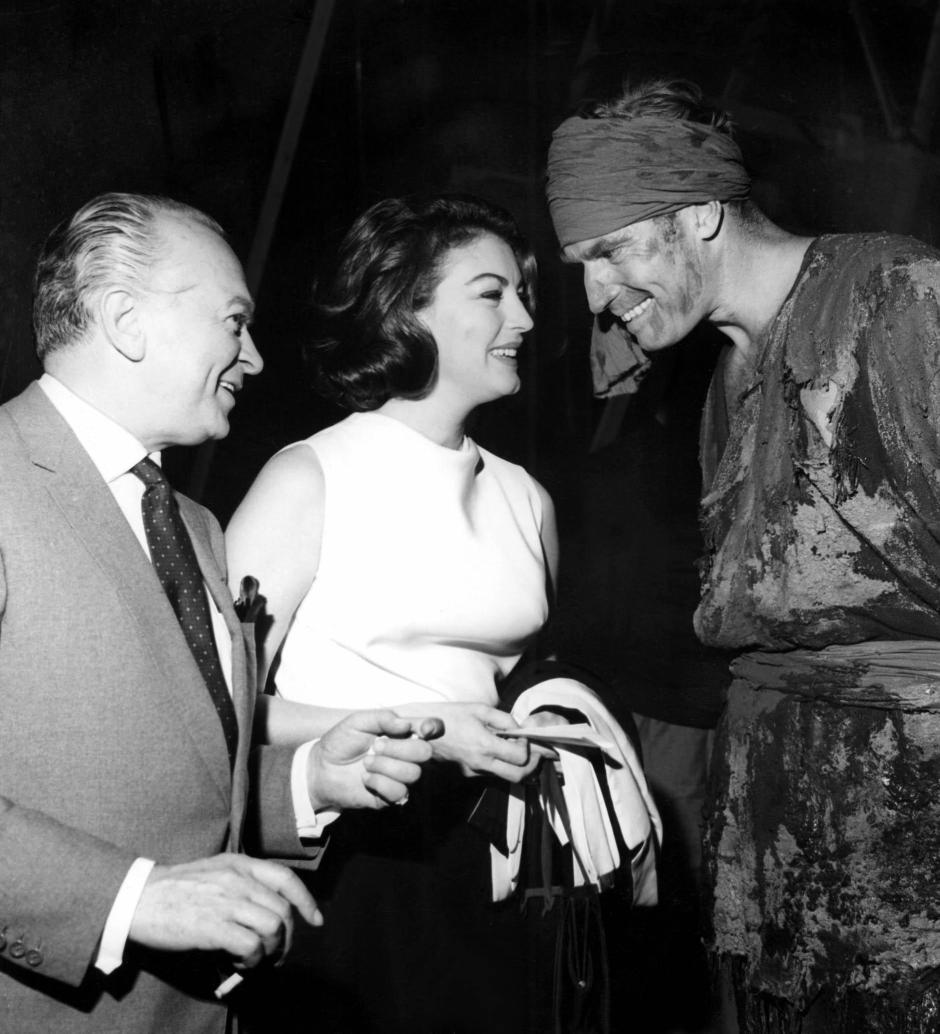 Samuel Bronston, Ava Gardner y Charlton Heston