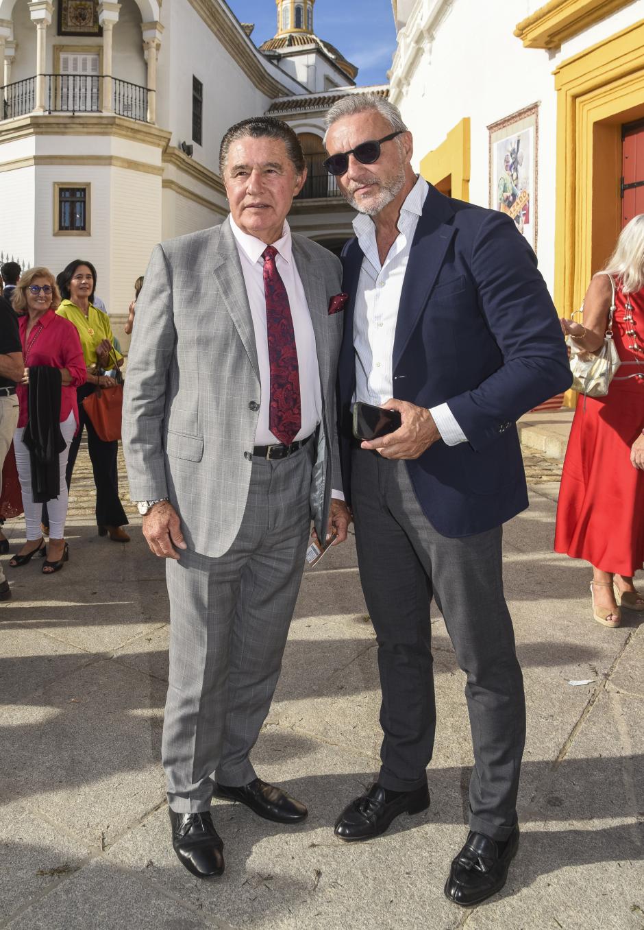 Jose Padilla and Lidia Cabello during the bullfighting festival in homage to Curro Romero at the Real Maestranza de Caballería de Sevilla in Seville. October 20 2024