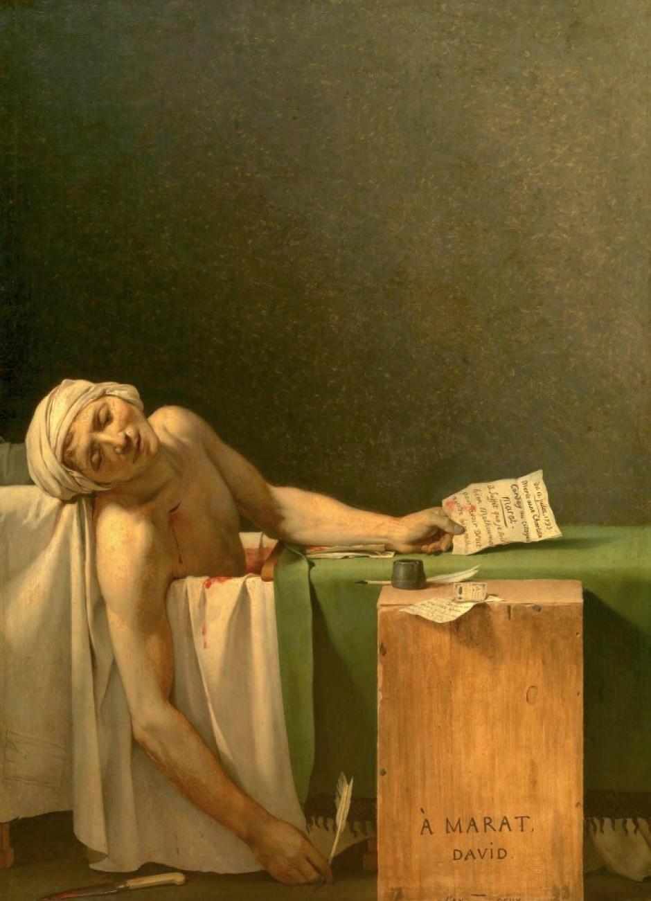 La muerte de Marat (1793) de Jacques-Louis David