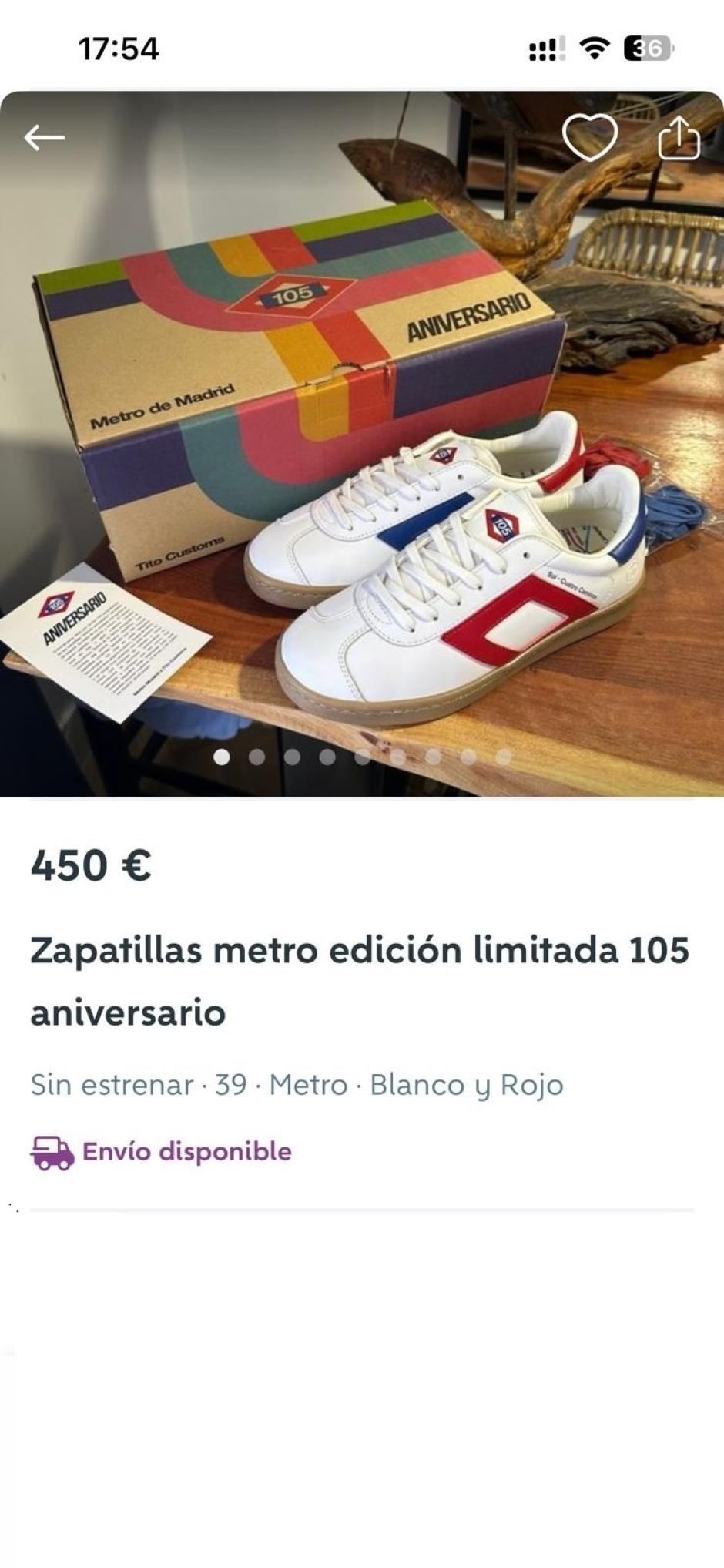 Zapatillas conmemorativas de Metro a la venta en Wallapop

EUROPA PRESS
21/10/2024