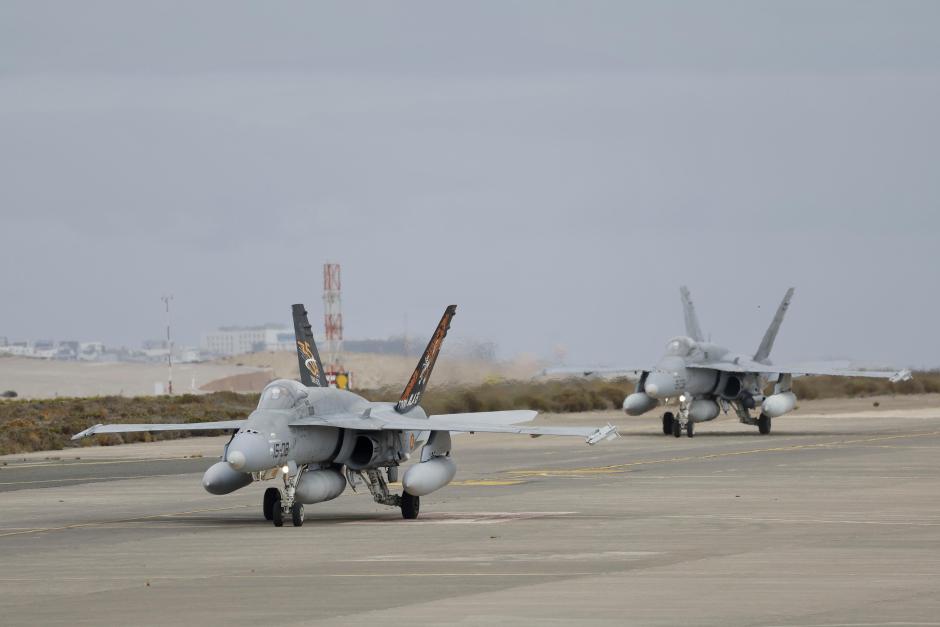 Dos F-18 españoles participan en el despliegue de Sirio 24 en Canarias