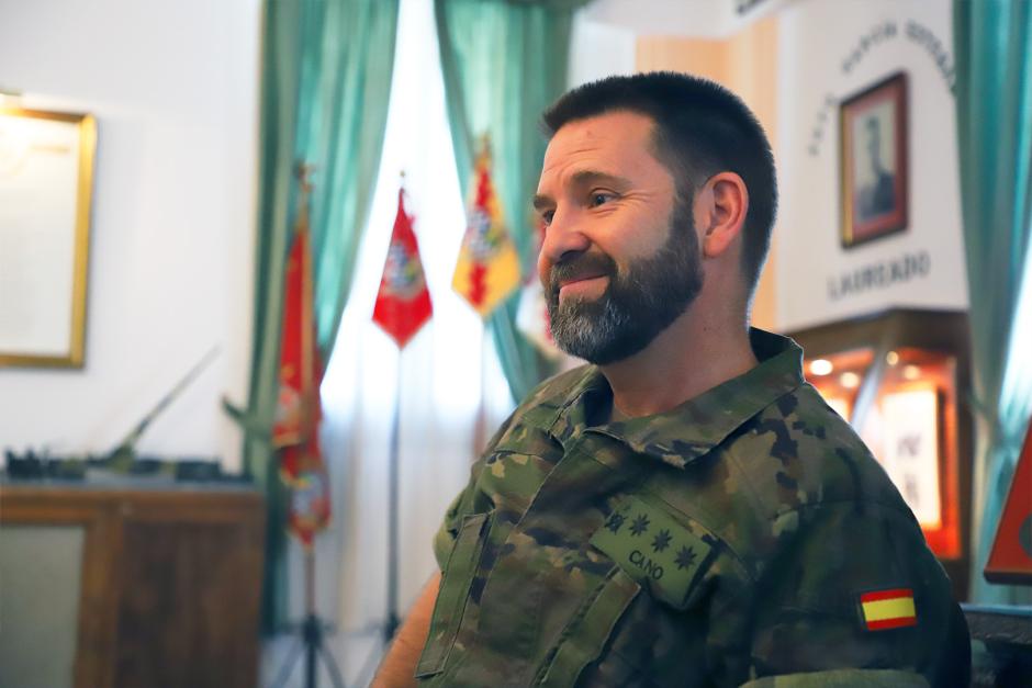 El coronel Fernando Cano, durante la entrevista con El Debate en la base de El Goloso