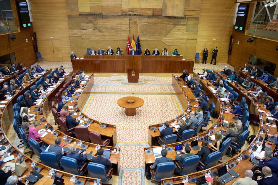 Vista general del hemiciclo de la Asamblea de Madrid