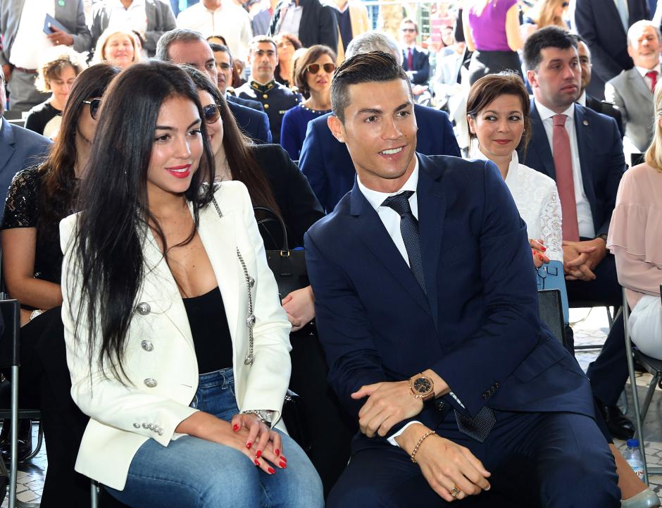 Cristiano Ronaldo and Georgina Rodriguez during act of Madeira International Airport has been renamed by CristianoRonaldo, Wednesday March 29, 2017.