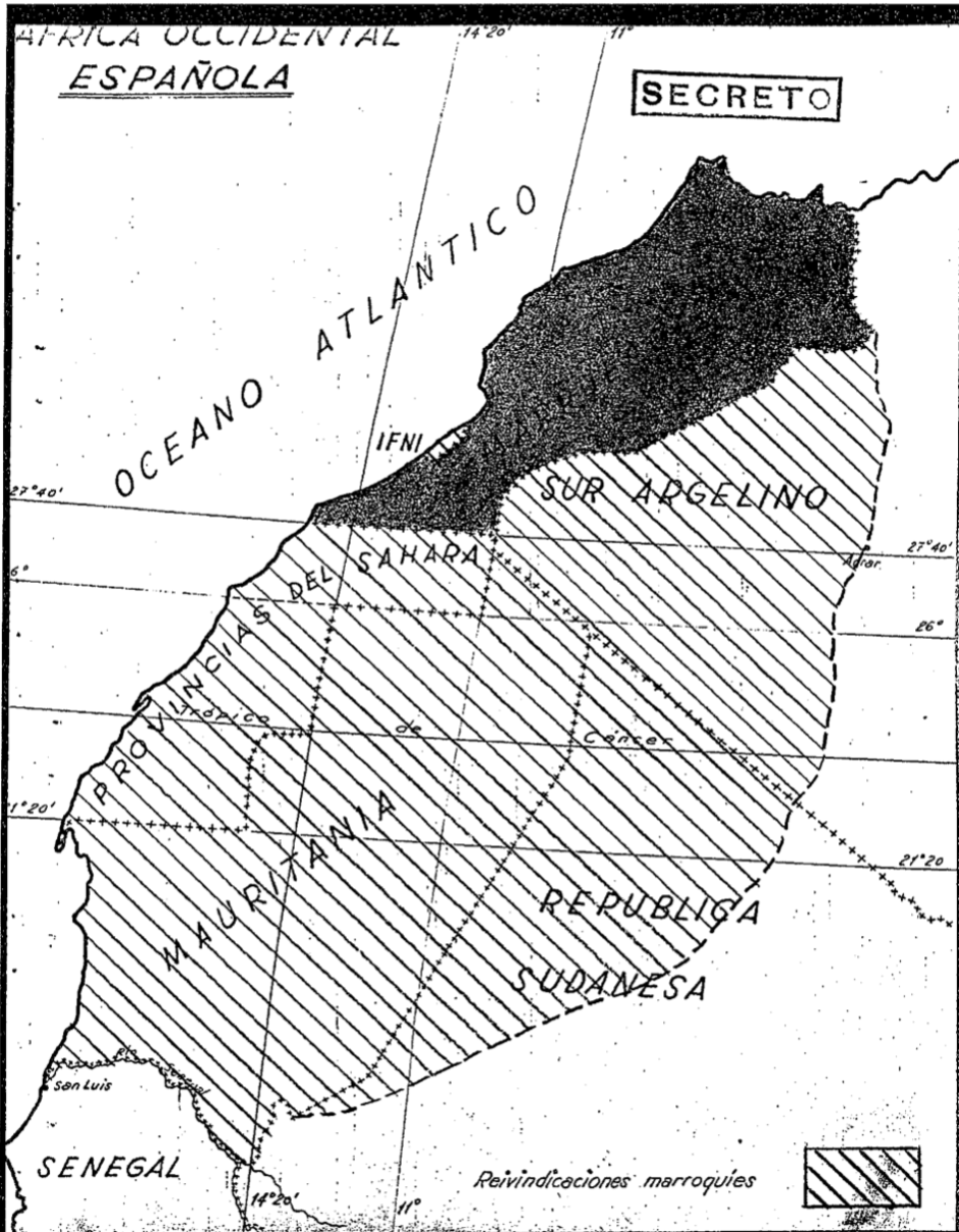 Copia en castellano del mapa del Gran Marruecos