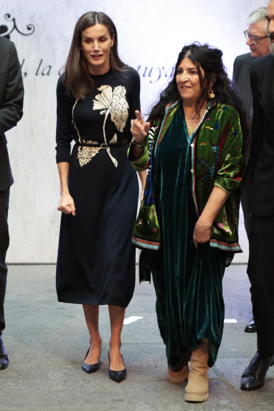 Spanish Queen Letizia during inauguration “Goya x Lita Cabellut: Los Disparates. Misera humanidad, la culpa es tuya” exhibition in Madrid on Tuesday, 29 October 2024.