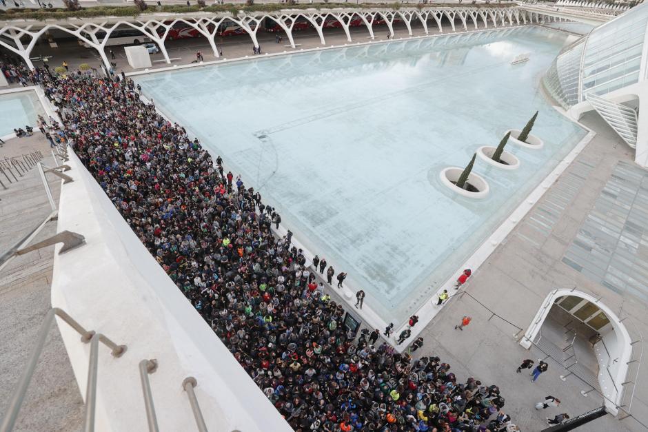 Vista aérea de la Ciudad de las Artes y las Ciencias de Valencia, este sábado