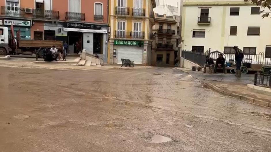 La localidad valenciana de Chiva, inundada por la DANA