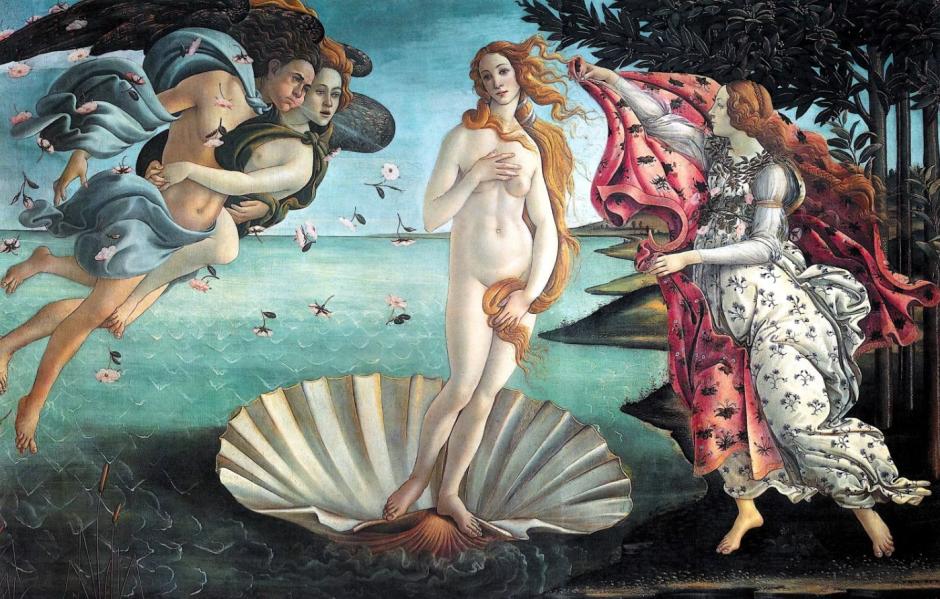 El nacimiento de Venus (1484) de Boticelli