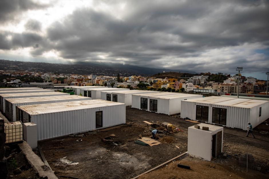 Casas contenedor utilizadas por los afectados del volcán de La Palma.