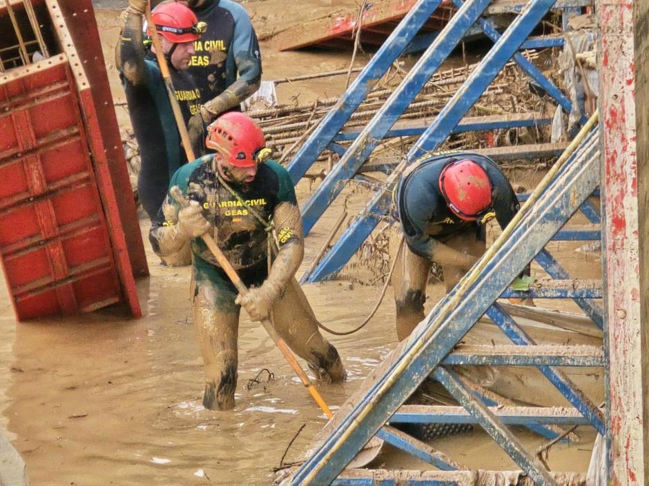 Trabajos en la zona afectada por la DANA