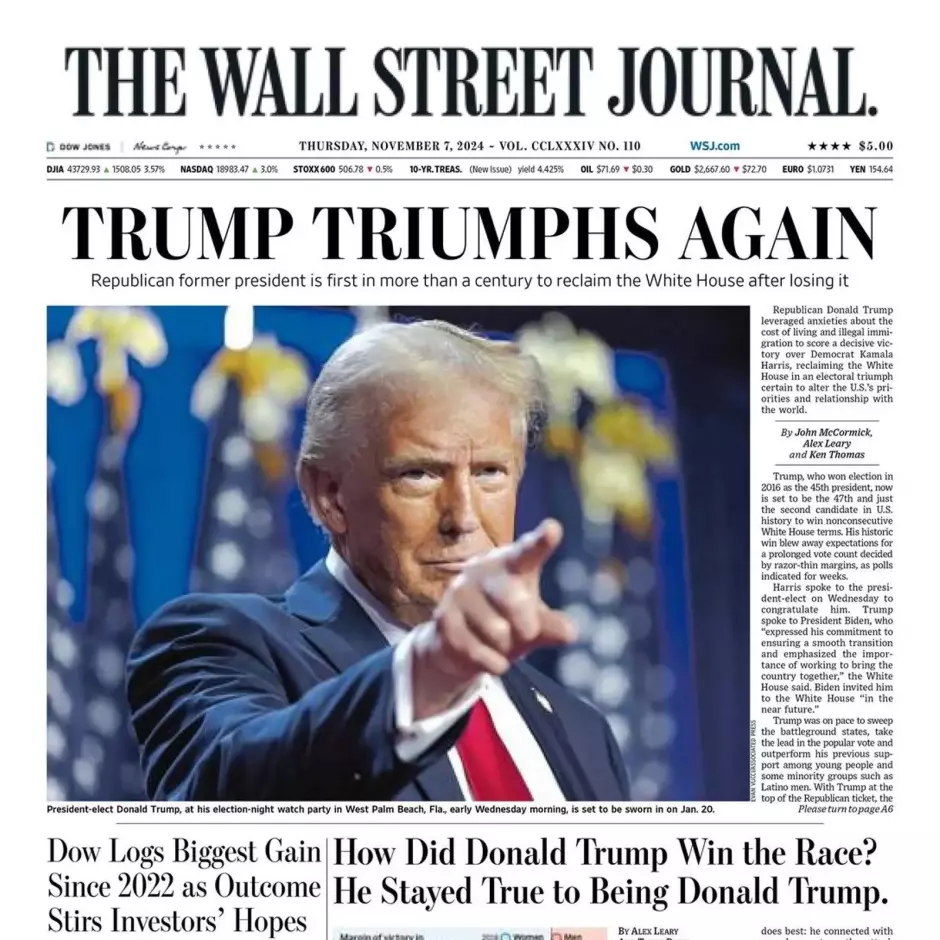 Portada de The Wall Street Journal