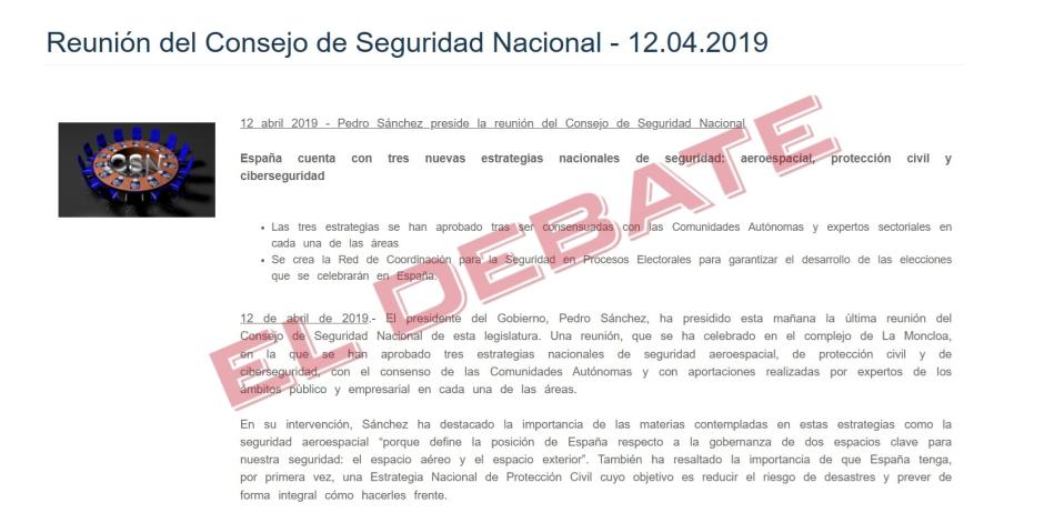 Reunión del Consejo de Seguridad Nacional