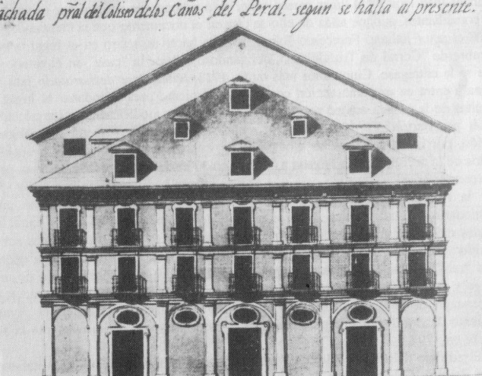 Dibujo del teatro de los Caños del Peral