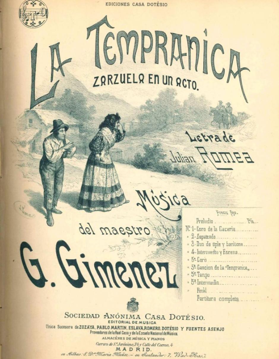 Cartel de La tempranica de Gerónimo Giménez