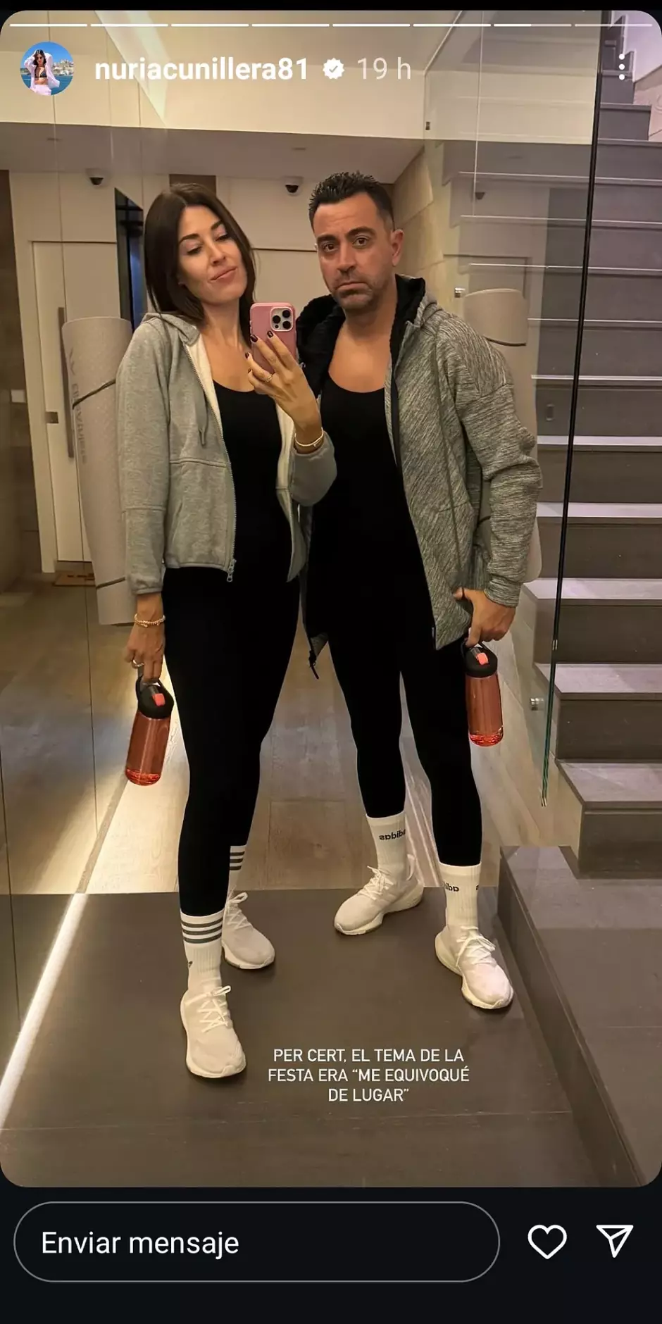 La imagen de Xavi Hernández y Núria Cunillera con ropa de gimnasio que se hizo viral