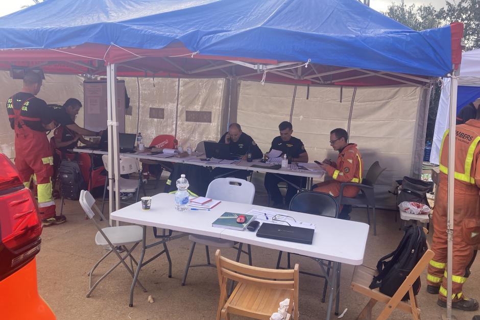 Samuel Rodríguez, durante las tareas de coordinación de Bomberos en la DANA de Valencia