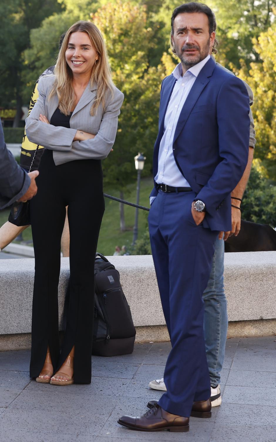 Journalist Juanma Castaño and Helena Condis during funeral of Pepe Domingo Castaño in Madrid 05 October 2023