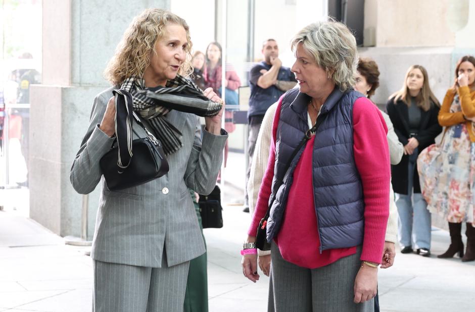 Infanta Elena de Borbon and Simoneta Gomez Acebo during inauguration of Rastrillo Nuevo Futuro in Madrid on Thursday, 14 November 2024.