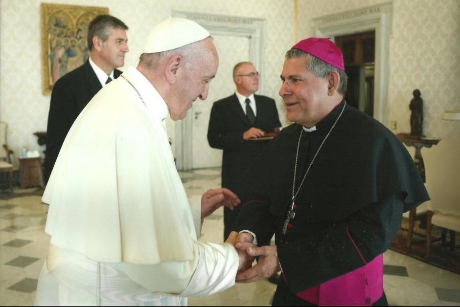 El Papa Francisco y el obispo Carlos Herrera, presidente de la Conferencia Episcopal de Nicaragua