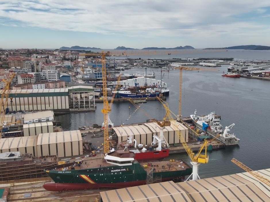 El buque en los astilleros de Vigo