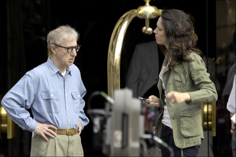 Woody Allen y Rebecca Hall, durante el rodaje de Vicky Cristina Barcelona