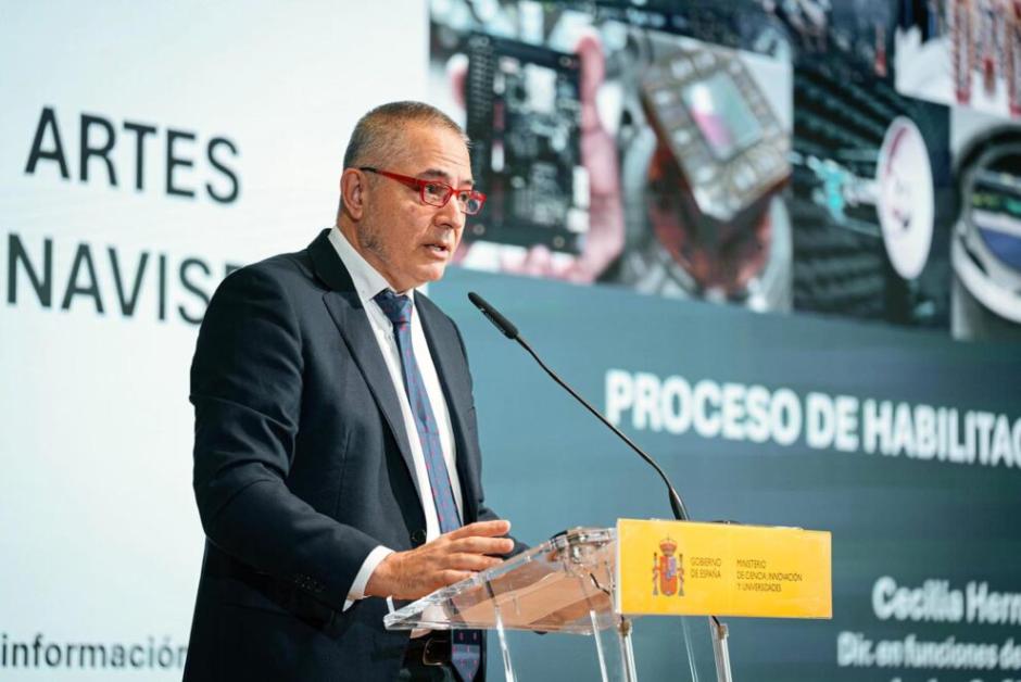 Juan Carlos Cortés, director de la Agencia Espacial Española, durante su intervención en la jornada.