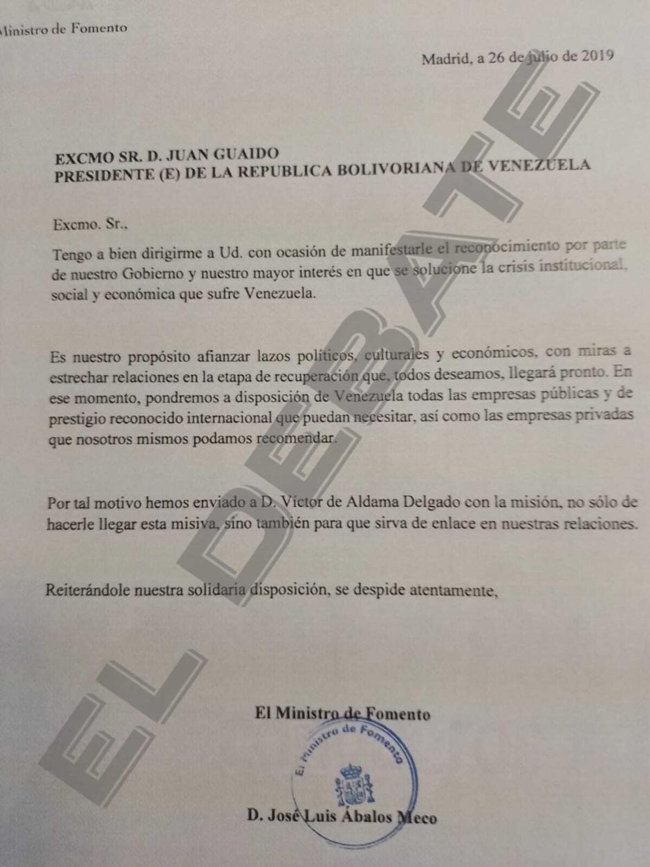 Ábalos autorizó a Aldama para que actuara como representante de España en Venezuela