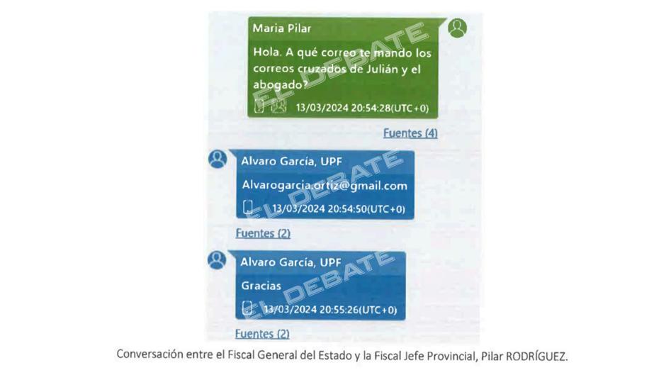 Conversación entre la fiscal provincial de Madrid, Pilar Rodríguez y el fiscal general, Álvaro García Ortiz