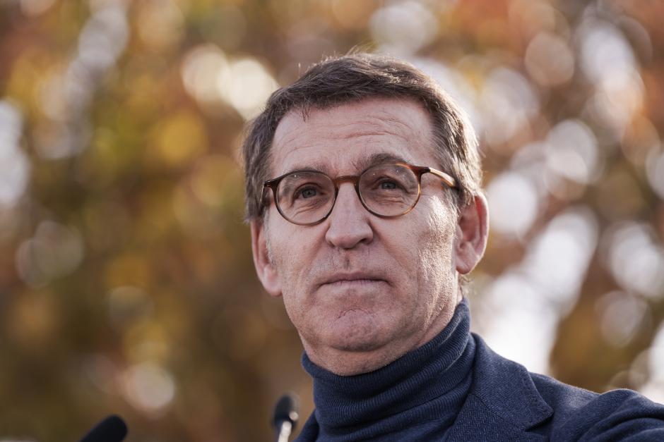 Politician Alberto Nuñez Feijoo during a demonstration in Madrid on Sunday December 3, 2023.