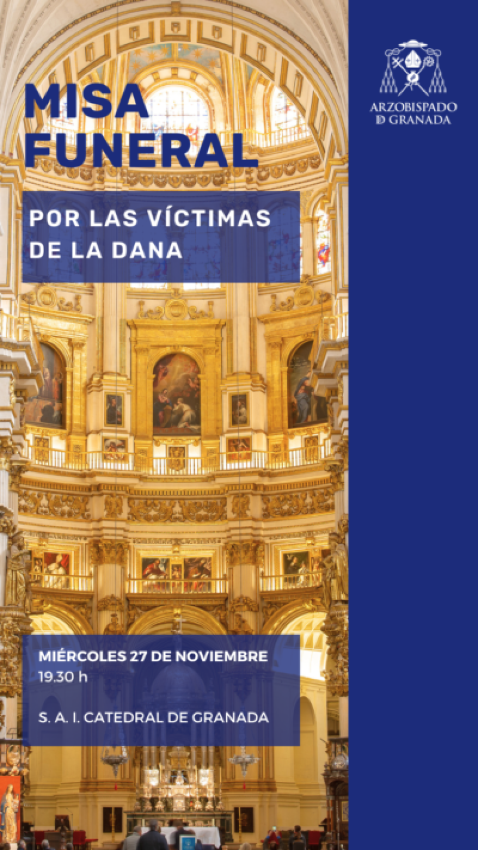 Cartel de la Misa funeral por las victimas de la DANA