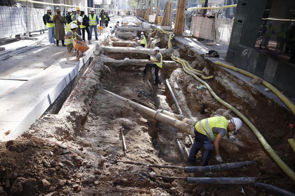 Las obras de la remodelación de la Rambla de Barcelona