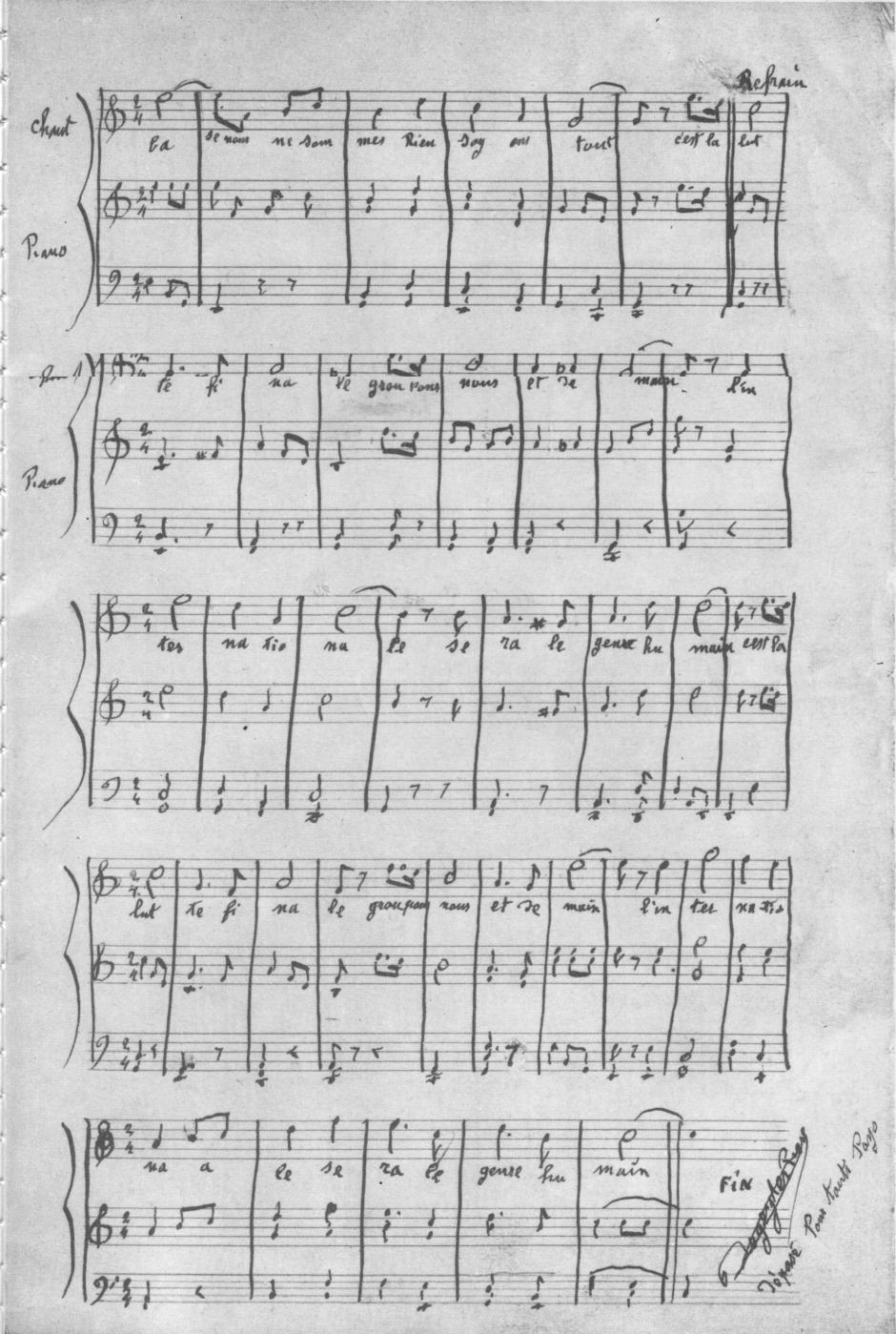 Partitura original de La Internacional