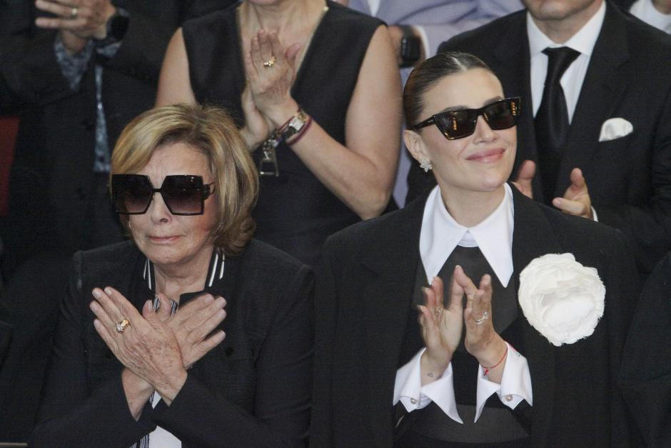 Silvia Pasquel and Michelle Salas during burial of Silvia Pinal on Friday, 30 November 2024.