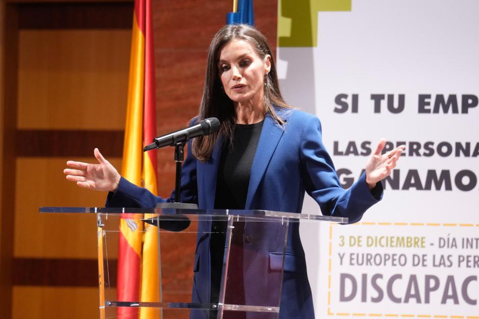 Doña Letizia, durante su intervención en el acto