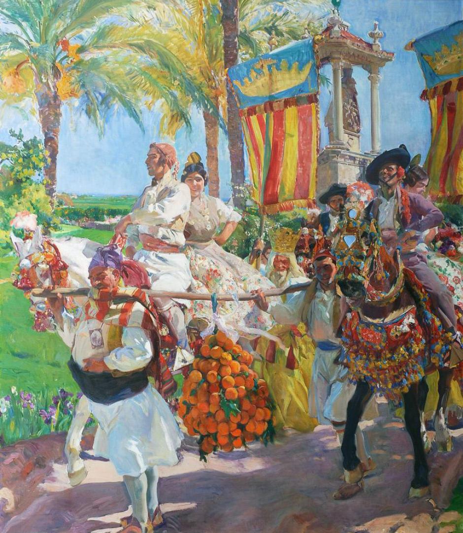 La Hispanic Society de Nueva York alberga en su Galería Visión de España 14 paneles pintados por el maestro valenciano Joaquín Sorolla y Bastida dedicados a las regiones de España, sus tradiciones y su folclore.