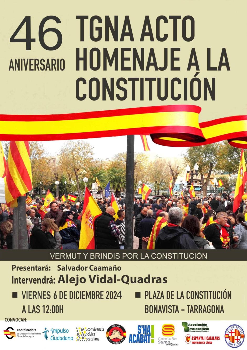 Cartel convocatoria acto Tarragona