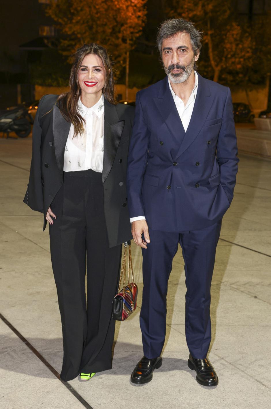 Journalist Vicente Valles and Angeles Blanco arriving to the AtresMedia (Antena 3) Christmasparty in Madrid. December 12 2024